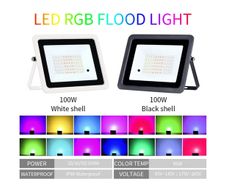 RGB LED Flood Light IP68 Waterproof Outdoor Spotlight 220V/110V RGB Reflector Projector Lamp For Street Garden