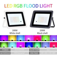 RGB LED Flood Light IP68 Waterproof Outdoor Spotlight 220V/110V RGB Reflector Projector Lamp For Street Garden