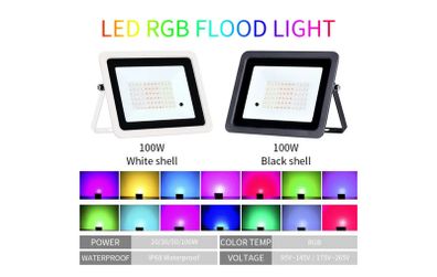 RGB LED Flood Light IP68 Waterproof Outdoor Spotlight 220V/110V RGB Reflector Projector Lamp For Street Garden