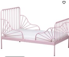 Ikea pink extendable toddler bed with mattress