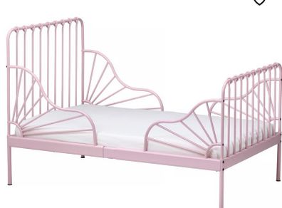 Ikea pink extendable toddler bed with mattress