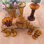 Selection of amber vintage and antique glass Image 2