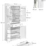 Tall White Storage Cabinet with Shelves and Drawer  XL Freestanding MDF Pantry Unit 182 cm Image 8