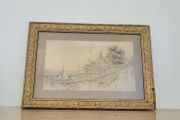 Antique gilt framed pencil drawing