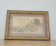 Antique gilt framed pencil drawing