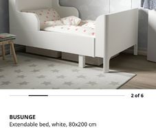 IKEA BUSUNGE Extendable Kids Bed in blue, no mattress