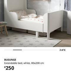 IKEA BUSUNGE Extendable Kids Bed in blue, no mattress
