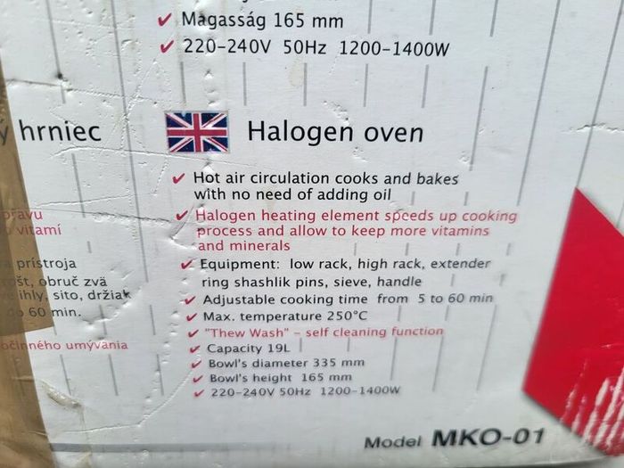 Halogen oven