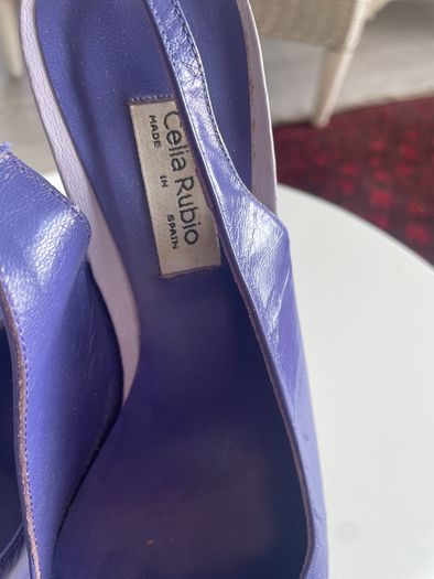 Vintage Celia Rubio Leather Sling Backs