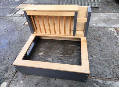 rabbit hay feeder and litter box