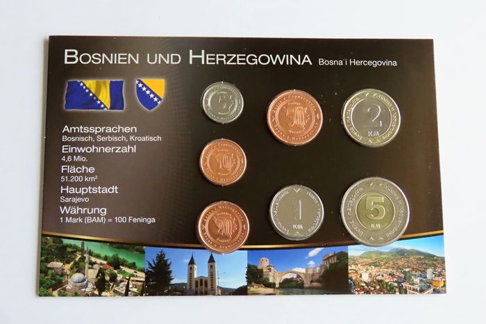 Bosnia and Herzegovina BUNC 1998 - 2009 certificated coins set