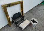 gas fire 28inch opening with brass surround