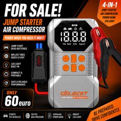 Car Jump Starter with Air Compressor Smart Intelligent Starters Peak Current 1400A
