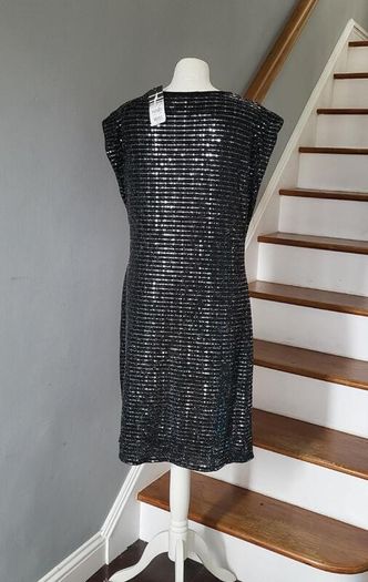 Wallis black sequin dress, Size 16, BNWT