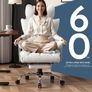 Big and Tall PU Leather Ergonomic Office Chair, 200KG Adjustable High Back Computer Chair,Executive Swivel Chair with Footrest and Lumbar Support, White Image 3