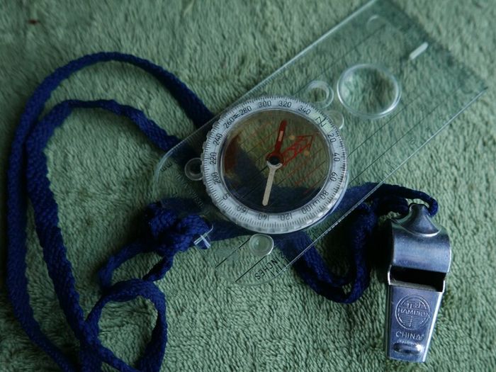 Vintage Outdoors Compass and Spirit Whistle