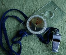 Vintage Outdoors Compass and Spirit Whistle