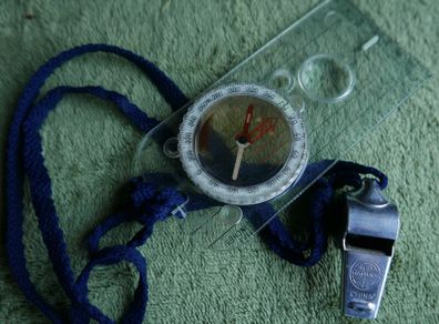 Vintage Outdoors Compass and Spirit Whistle