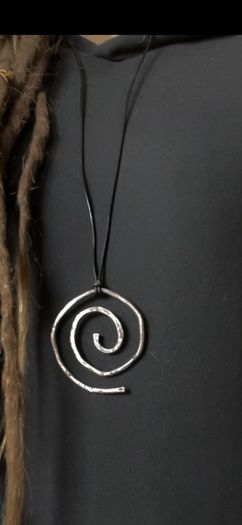 1 Pure Healing Solid Copper Hammered Textured Rustic Dystopian Earth Celtic Spiral Energy Necklace