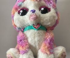 This is a VTech Hope the Rainbow Husky interactive plush toy.