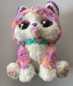This is a VTech Hope the Rainbow Husky interactive plush toy.