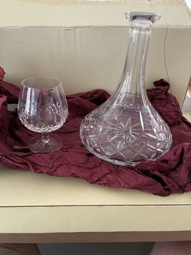 Galway Crystal Longford Miniature Brandy Decanter Tray Set - Engravable