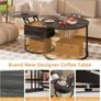 Round Coffee Table - 70cm/50cm Nesting Tables Set of 2, Hydraulic Lift-Top with Hidden Storage, Centre Table for Living Room, Small Space, Home Office Image 6
