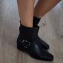 Black Biker Boots Sz 40 ( Fit 7 - 7.5UK) Image 9