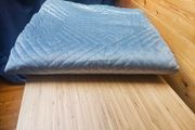 Blue velvet king size bedspread / throw