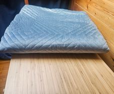 Blue velvet king size bedspread / throw