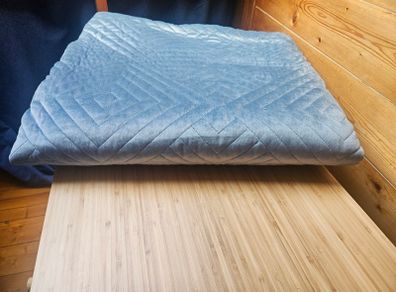 Blue velvet king size bedspread / throw