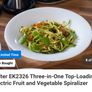 AS NEW House/Home Clearance SALTER EK2326 Three-in-One Top-Loading Electric Fruit and Vegetable Spiralizer (carrots, butternut squash, cucumber, zucchini noodles, etc) Image 8