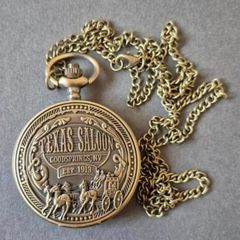 Quartz Vintage Style Pocket Watch, texas saloon, Western Design