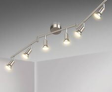 NEW SALE | LED Ceiling Light Rotatable, 6 Way LED Ceiling Spotlight, Matt Nickel & Swivelling Design, for Kitchen, Living Room, Bedroom, Including 6X 4W GU10 LED Bulbs