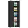 Office Cabinet High Gloss Black 60x32x190 cm Chipboard Image 2