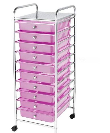 Home Storage Trolley On Wheels With 10 Drawer Storage Unit For Salon Beauty Make Up Home Office Organizer