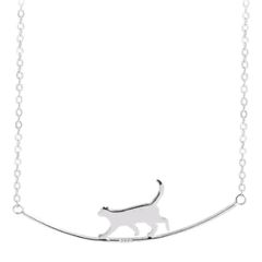 Silver Cat Pendant Whimsical & Minimalist Charm