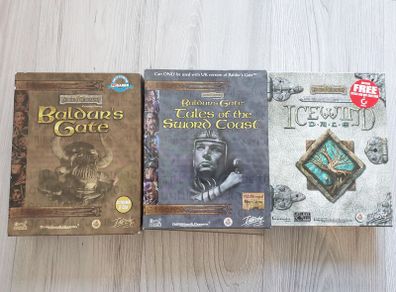 Baldur's Gate + Tales of the Sword Coast expansion + Icewind Dale PC CD-ROM Big Box game