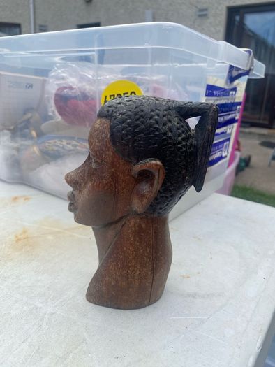 Wooden Head. Some Hairline Cracks