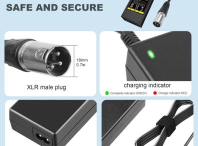 42V 2A Charger for FIIDO D3 D3S D3Pro Electric Bicycle 100-240V Charger Spare Parts