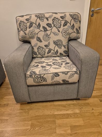 HandMade Large 2 Seater Sofa, Armchair and FootStool For Sale