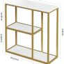 Console Table Small Gold Entryway Tables with Storage Shelves 80cm Image 3