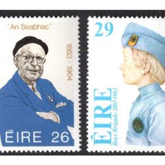 1983 Ireland Centenaries: Birth of Padraig O'Siochfhradha & Founding of the Boy's Brigade Commemorative Stamps Mint Never Hinged (MNH)