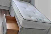 New 3ft Single Divan Beds. Stylist Headboard Options. Optional Drawers Storage And Tufted Memory Foam Mattresses Instock