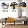 Double Bed Frame 4ft6 (135 x 190 cm) 14.2'' Height Metal Bed Base with Steel Slat Support - Storage Space Underneath - Easy Assembly - Black Image 6