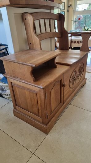 Farmhouse style Solid Wood Phone Bench