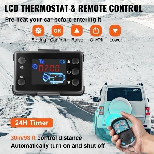 DC 12V 5KW Air Diesel Parking Heater LCD Monitor for RV Motorhome Trailer Trucks Boats Diesel Fuel Air nite Heater