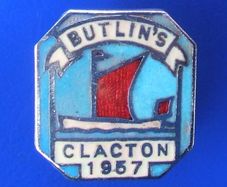 BUTLINS CLACTON 1957 (holiday camp, Essex) - resident camper's enamel badge