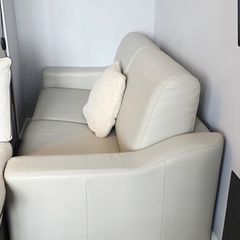 Leather double sofa bed