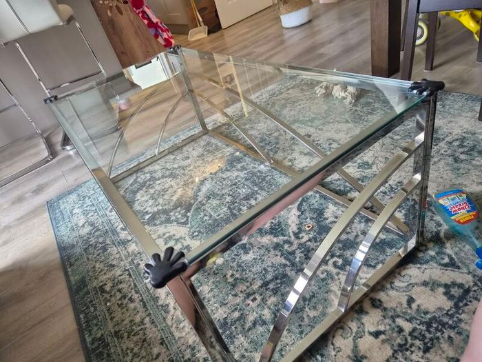 Glass coffee table